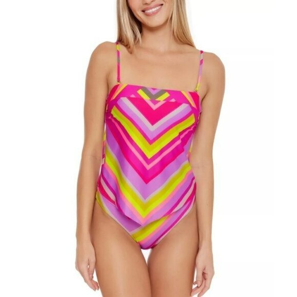 NWT TRINA TURK Women's Reversible Stripe Hipster Bikini Bottom - Picture 2 of 9